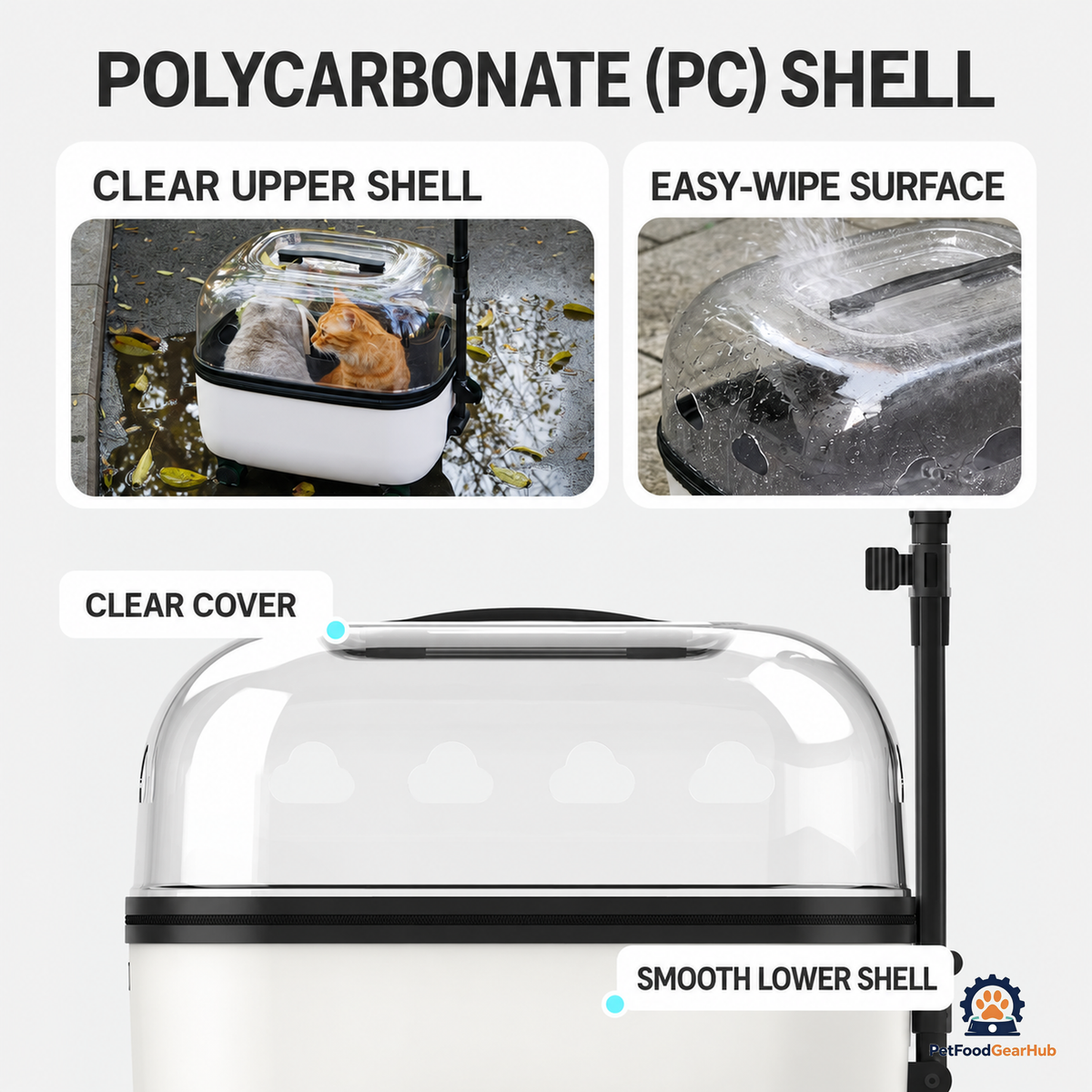 PetFoodGearHub Ventilated Pet Rolling Carrier - product view 3