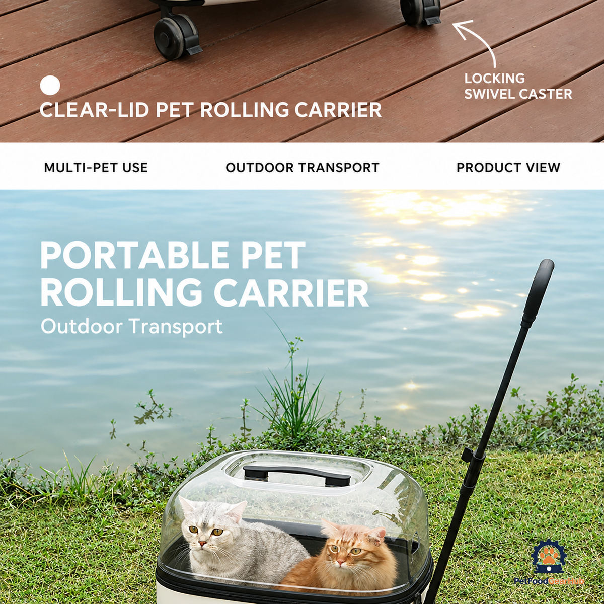 PetFoodGearHub Ventilated Pet Rolling Carrier - product view 13
