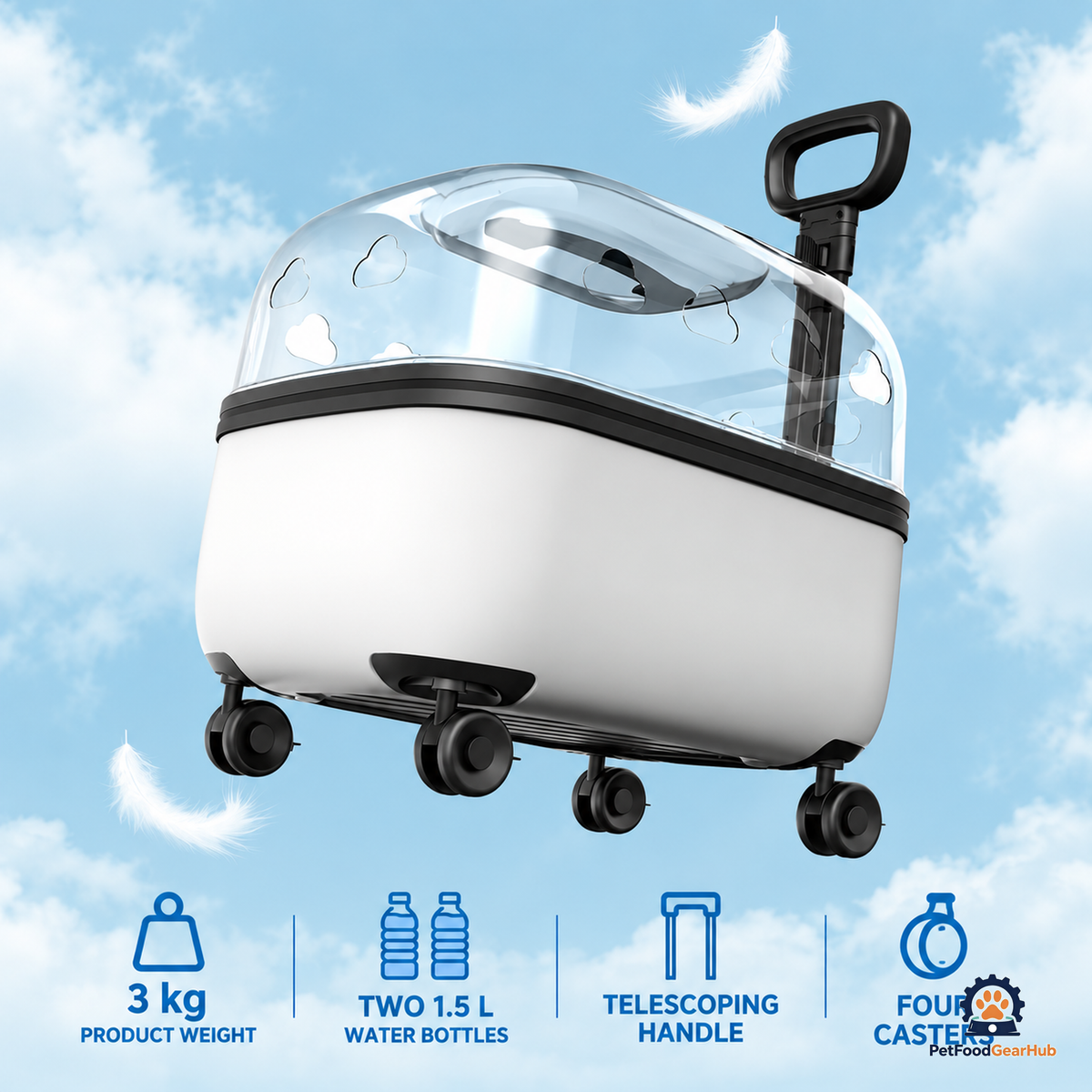 PetFoodGearHub Ventilated Pet Rolling Carrier - product view 35