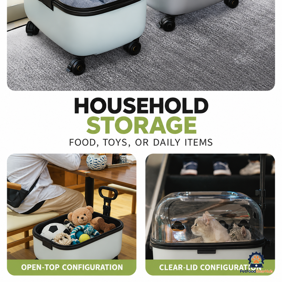 PetFoodGearHub Ventilated Pet Rolling Carrier - product view 40