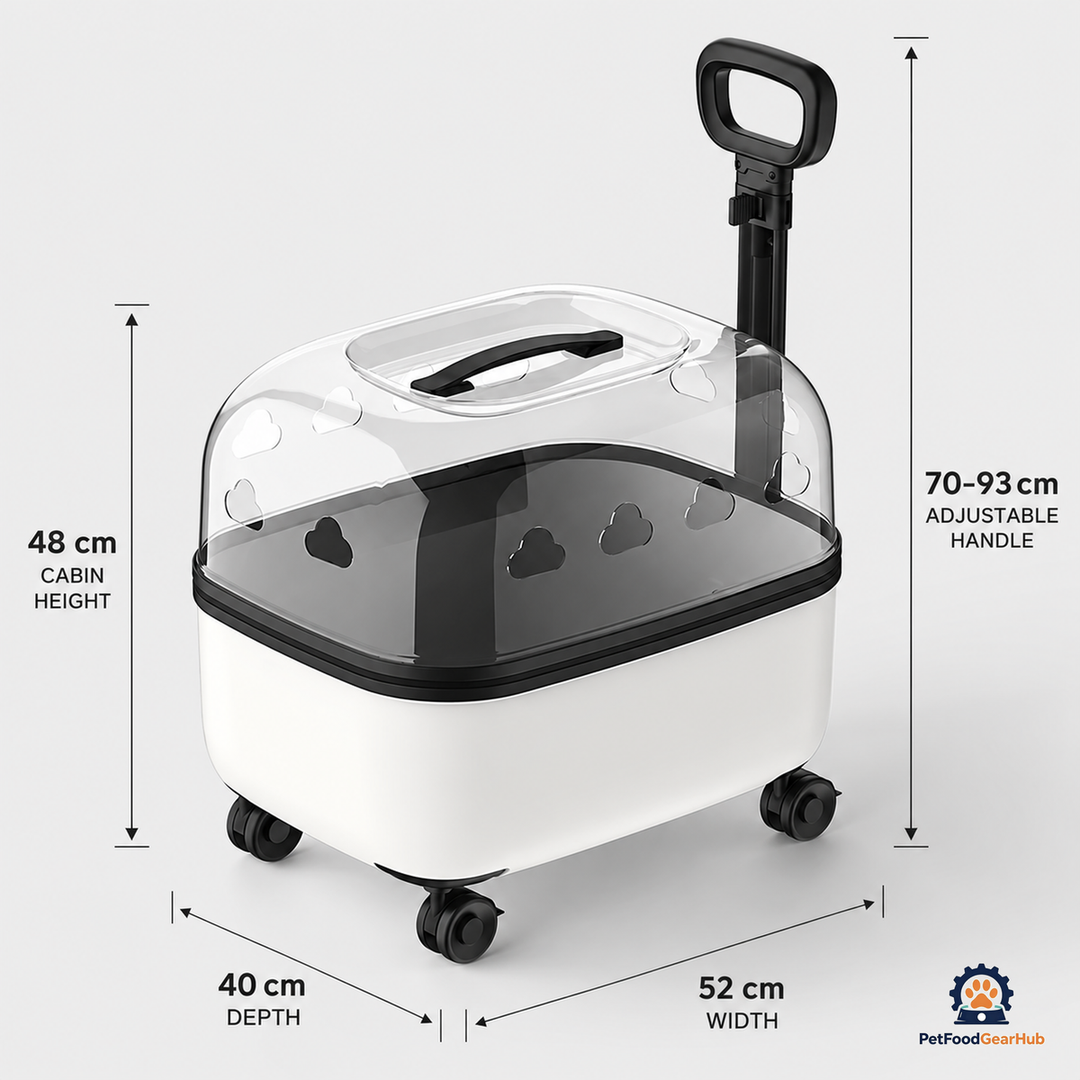 PetFoodGearHub Ventilated Pet Rolling Carrier - product view 44