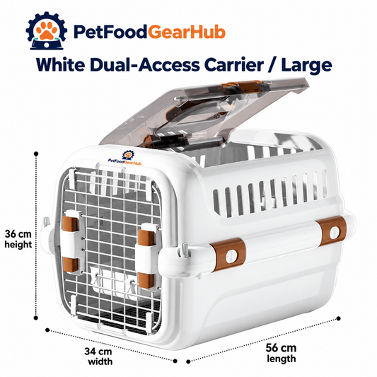 PetFoodGearHub White Dual-Opening Pet Carrier - Large - product view
