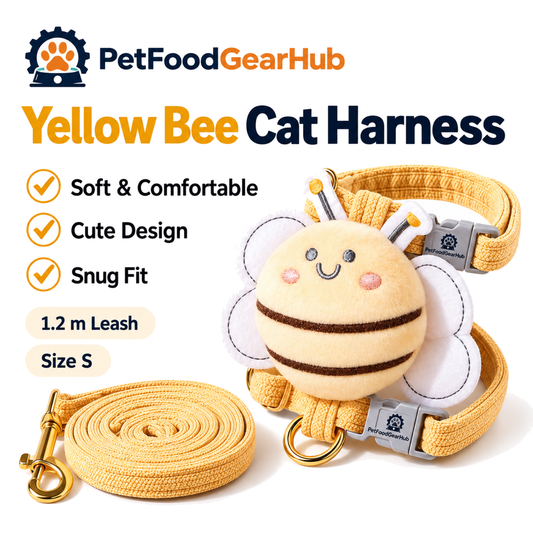 PetFoodGearHub yellow bee cat harness
