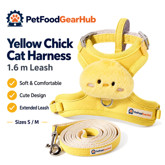 PetFoodGearHub yellow chick cat harness 1 6m