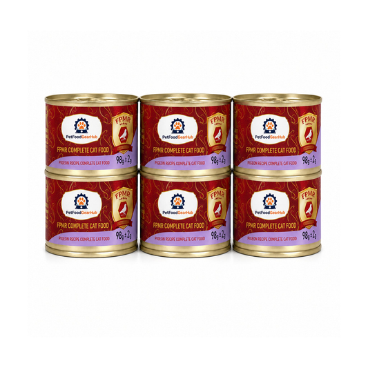 PetFoodGearHub FPMR pigeon recipe complete wet cat food, six-can pack