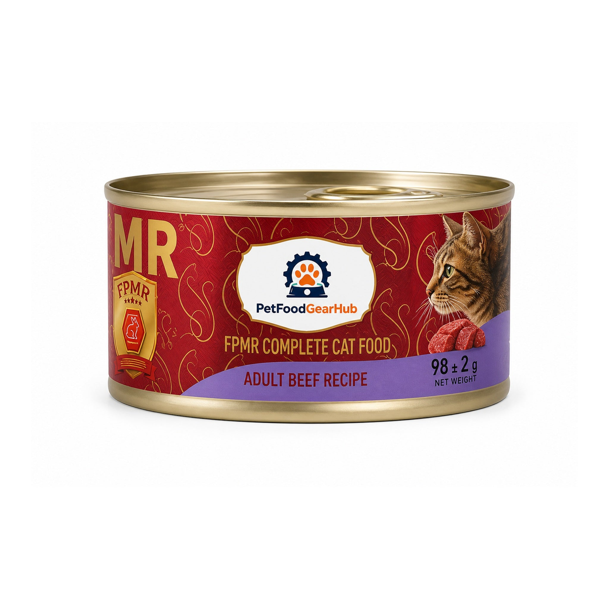 PetFoodGearHub FPMR adult beef recipe complete wet cat food, single can