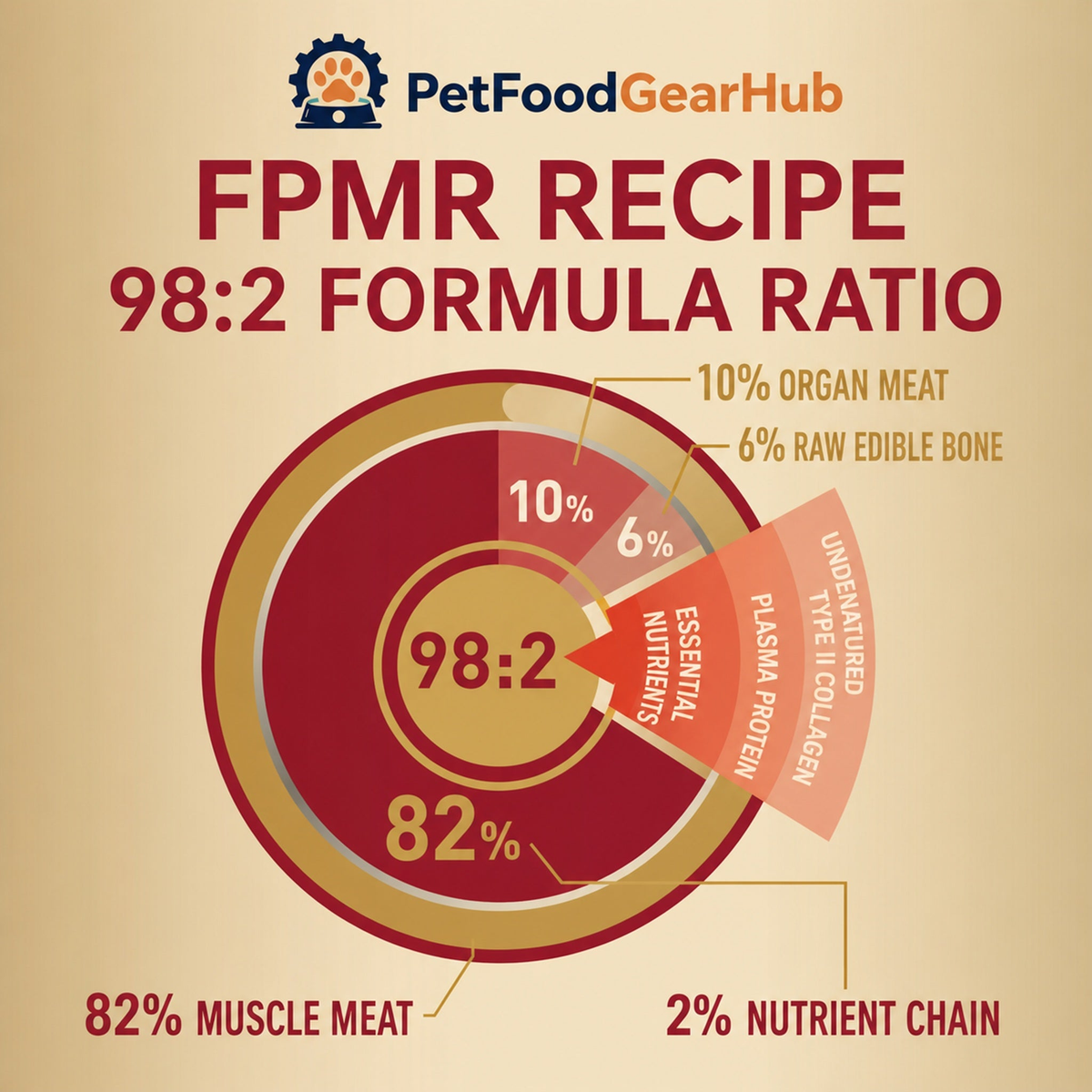 FPMR 98:2 formula ratio with meat and nutrient chain components