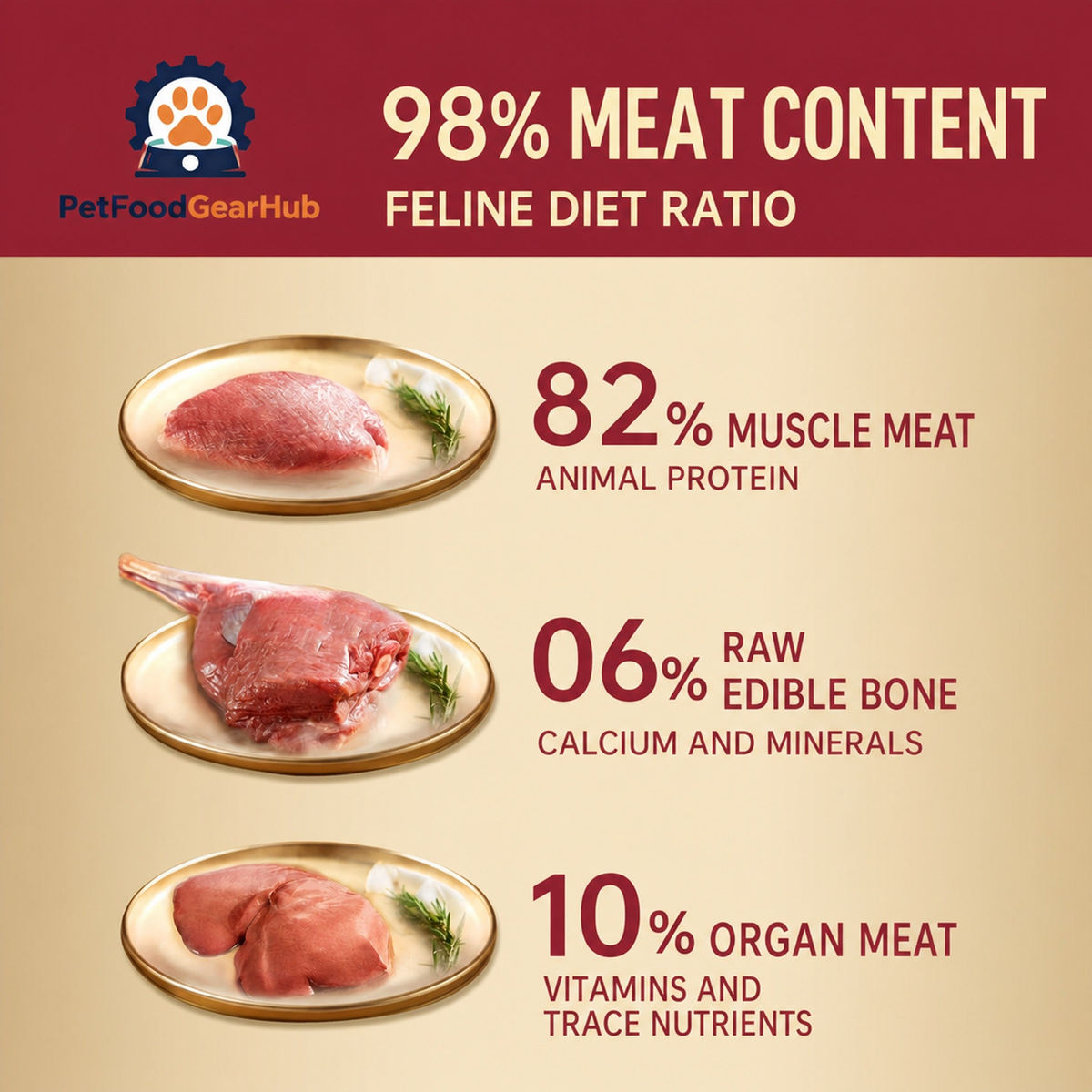 FPMR 98% meat content with muscle meat, raw edible bone, and organ meat