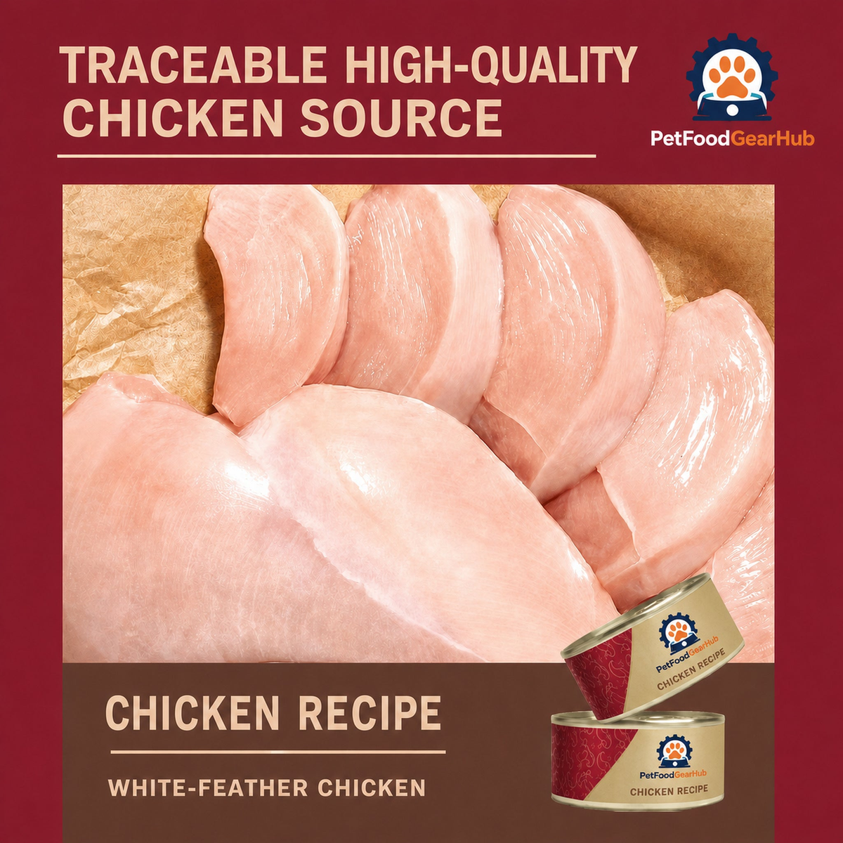 Traceable high-quality white-feather chicken source for the chicken recipe