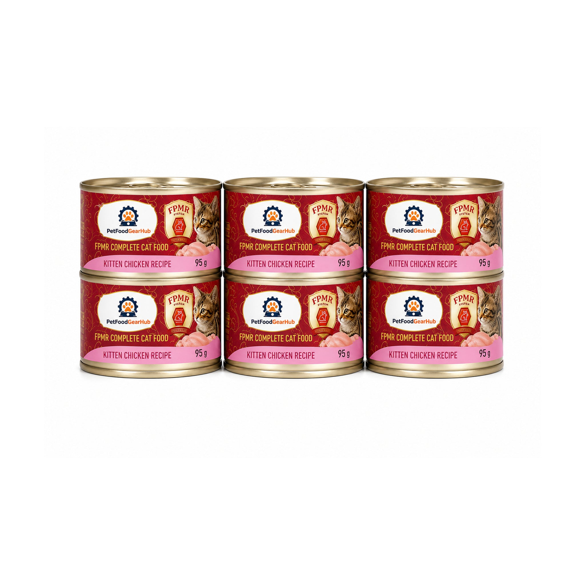 PetFoodGearHub FPMR kitten chicken recipe complete wet cat food, six-can pack