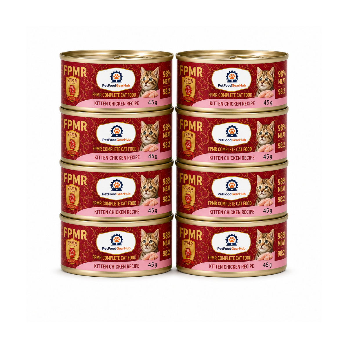 PetFoodGearHub FPMR kitten chicken recipe complete wet cat food, eight 45 g cans