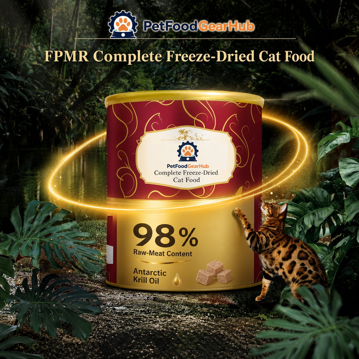 FPMR complete freeze-dried cat food with 98% raw-meat content