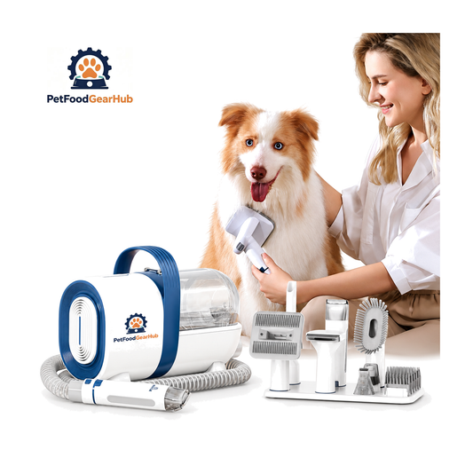 PetFoodGearHub 7-in-1 Pet Grooming Vacuum Kit on a pure white background