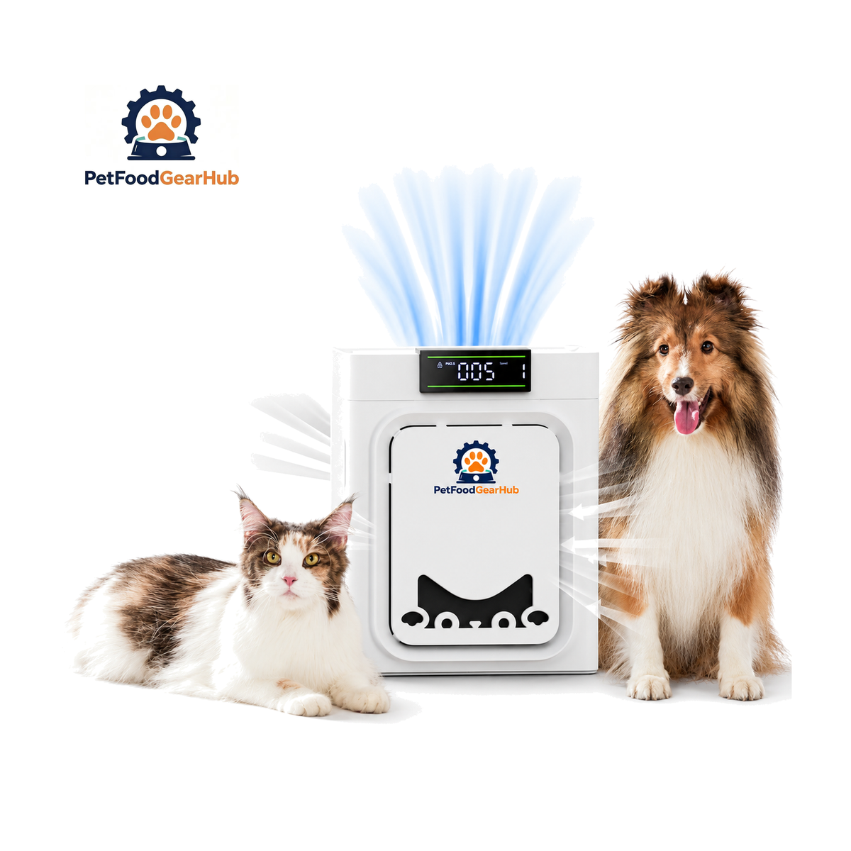 PetFoodGearHub 3.0 Pet Hair Air Purifier on a pure white background