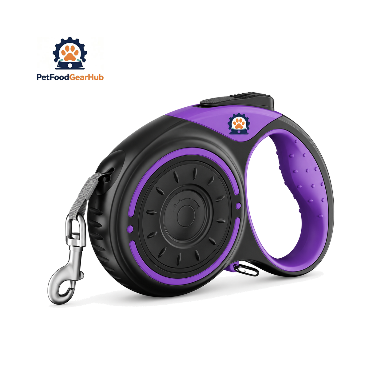 PetFoodGearHub Retractable Dog Leash on a pure white background