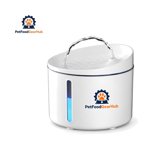 PetFoodGearHub PFGH D03 US 1 L Pet Water Fountain on a pure white background