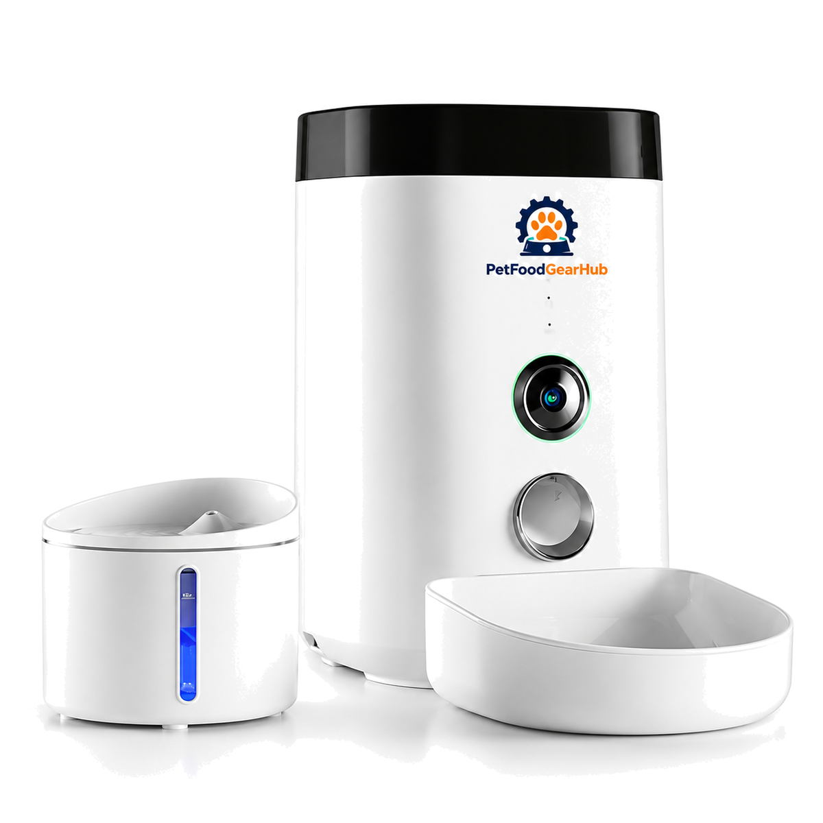 PetFoodGearHub PFGH D03 US 1 L Pet Water Fountain — 3.6 L Feeder + 1 L Fountain Set