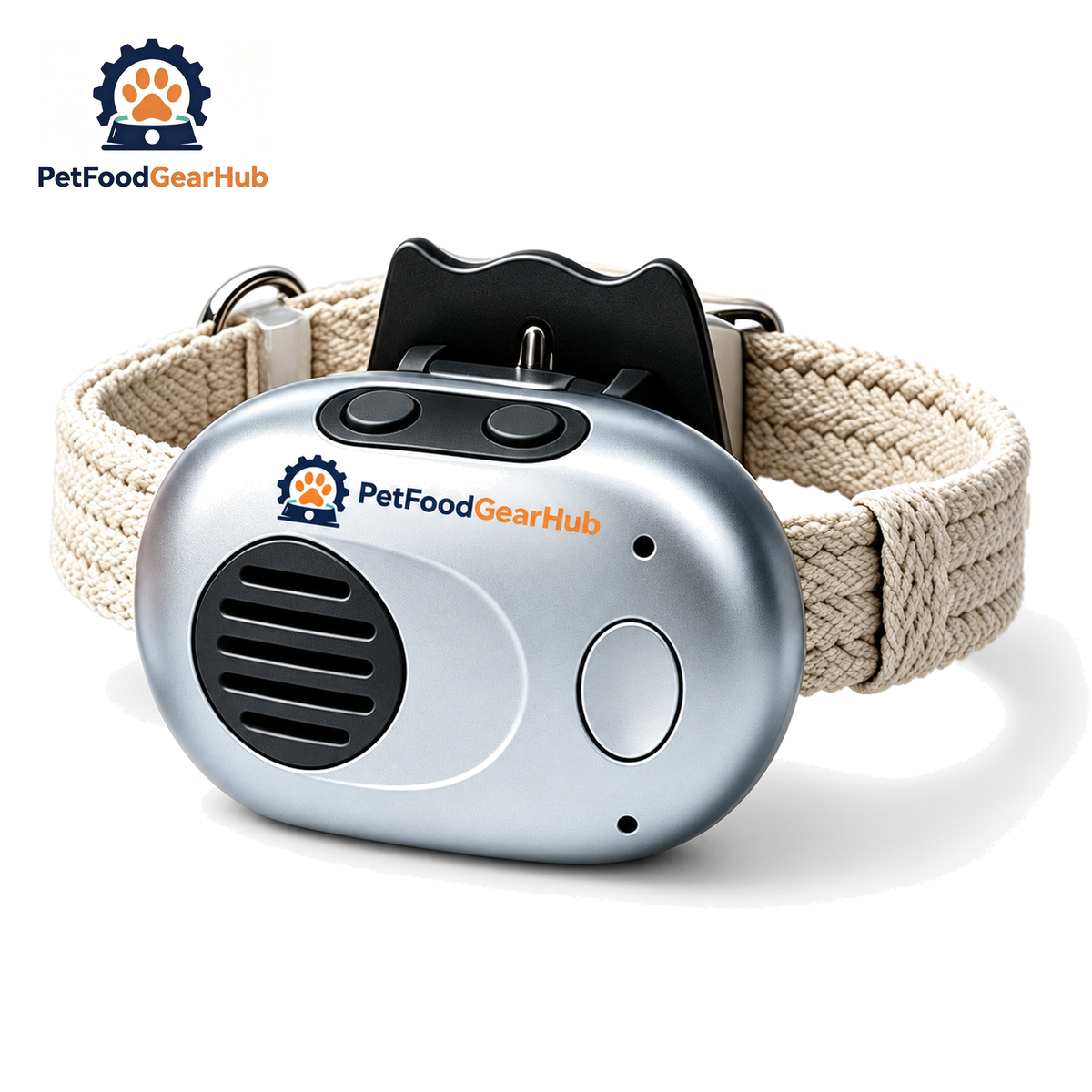 PetFoodGearHub Pet Voice-Response Collar 3.0 — Silver and Black
