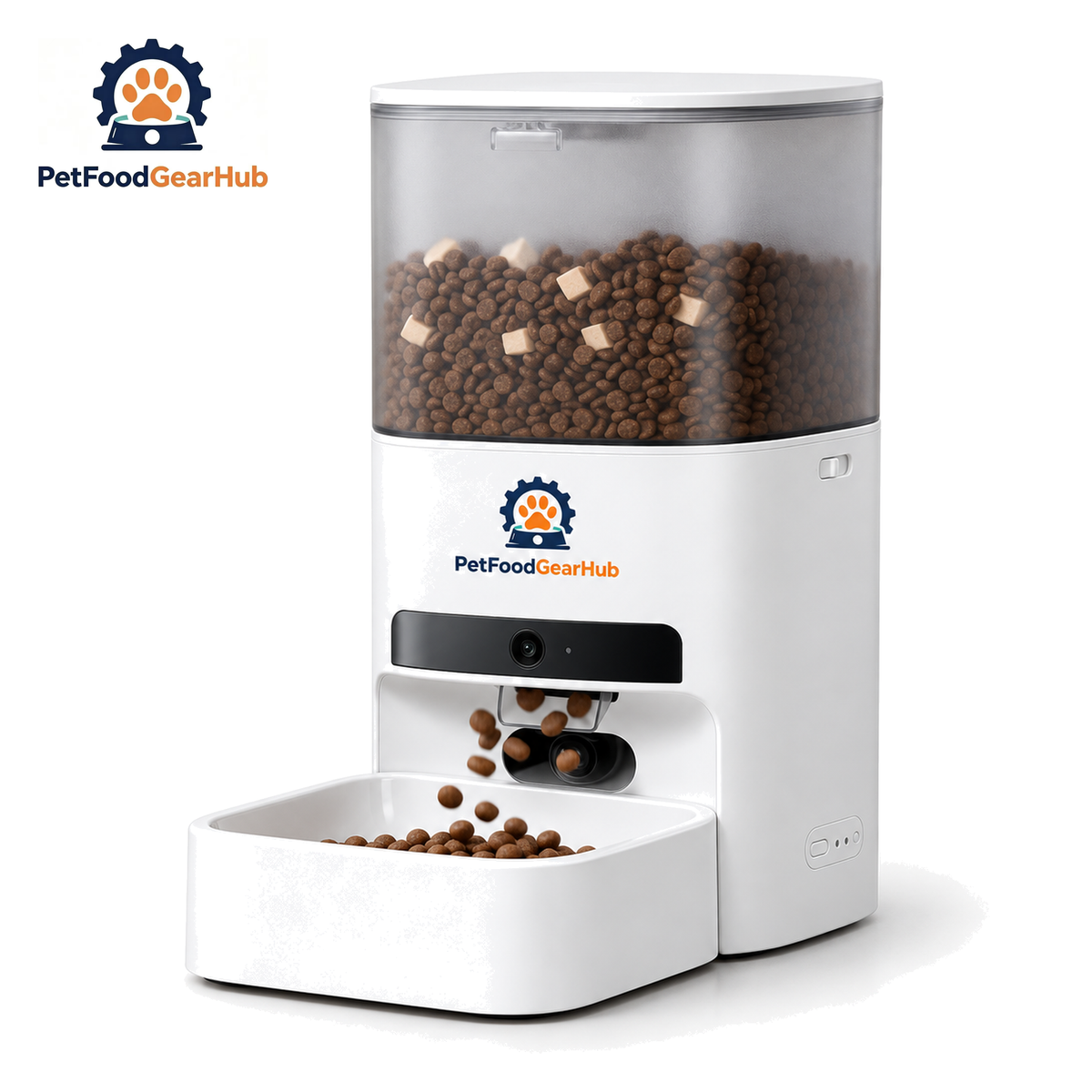 PetFoodGearHub PFGH VF20 US Smart Video Pet Feeder — PFGH VF20 US Video Feeder with Memory Card Support and Ceramic Bowl