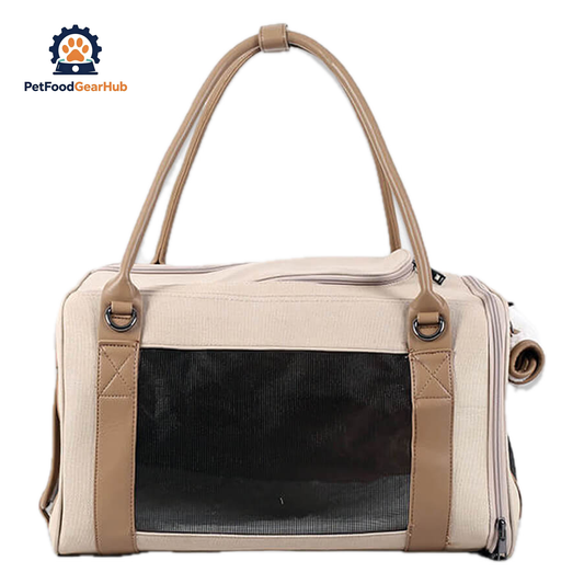Cattique Duffle Cat Bag in Beige | PetFoodGearHub