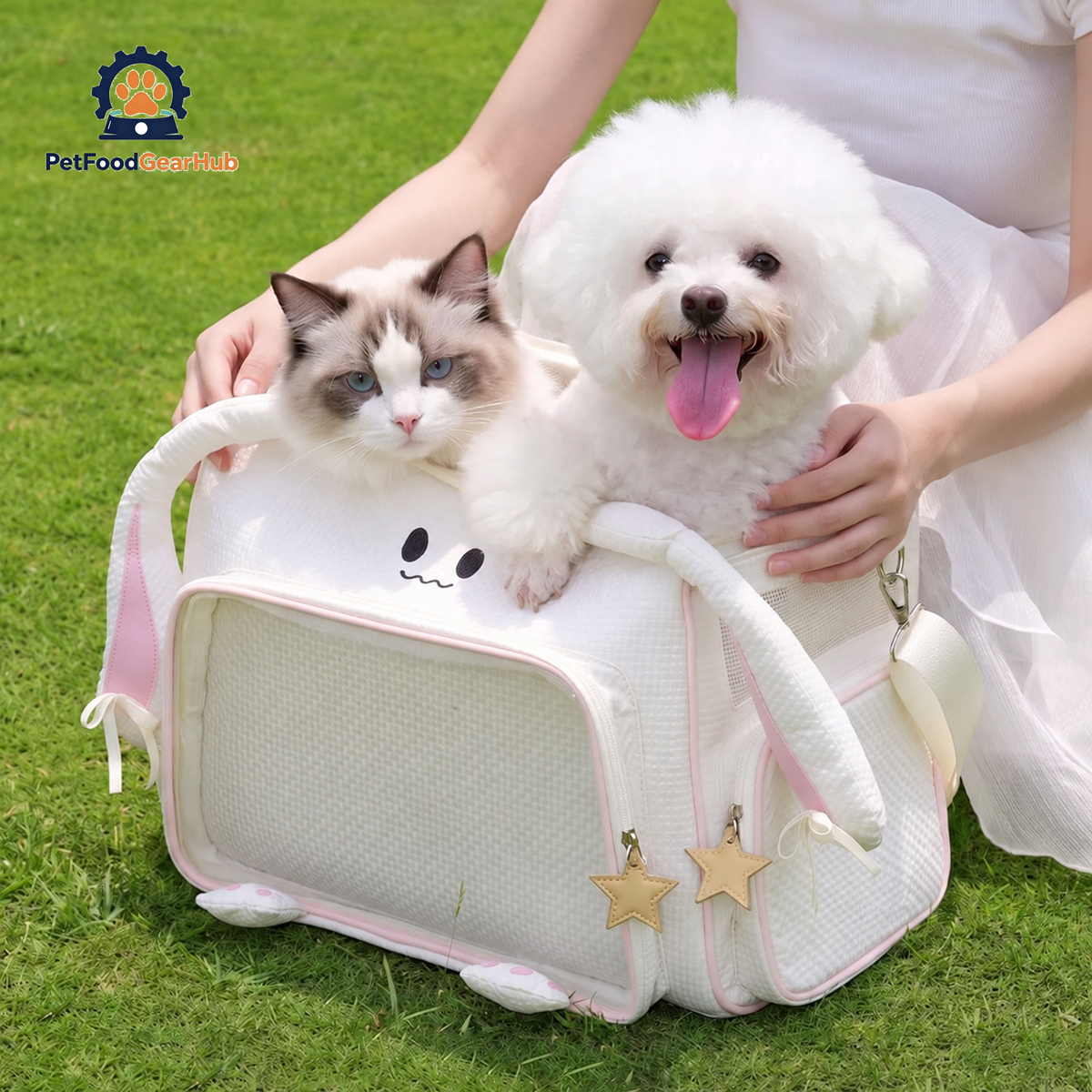 PetFoodGearHub Mallow Cat Backpack with Cat and Dog | PetFoodGearHub