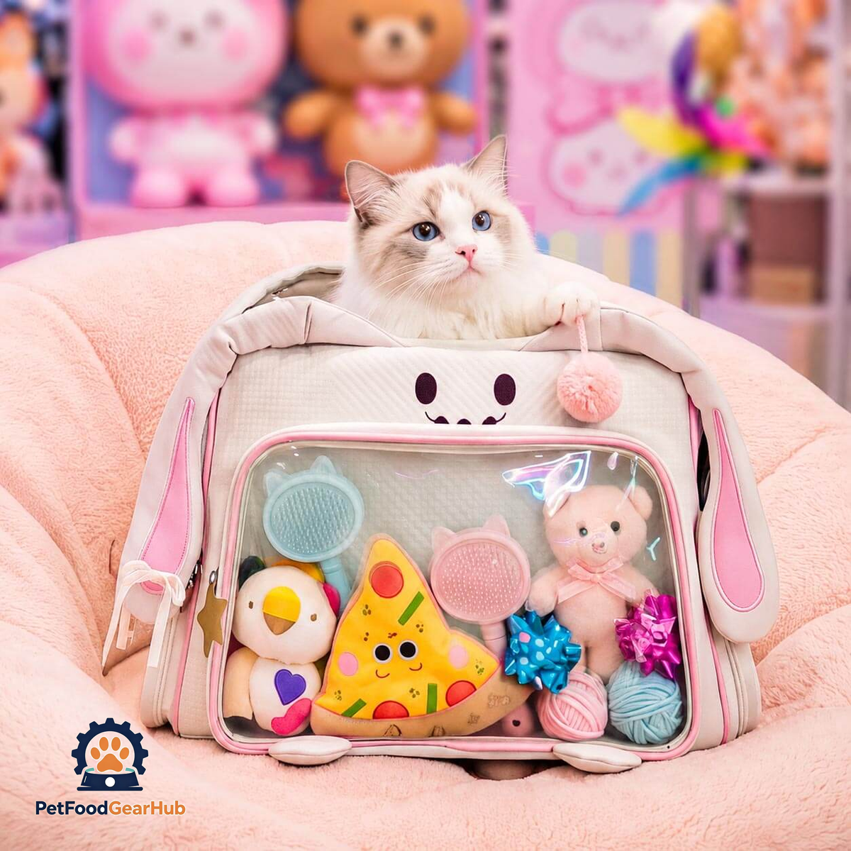 PetFoodGearHub Mallow Cat Backpack with Cat Toys | PetFoodGearHub