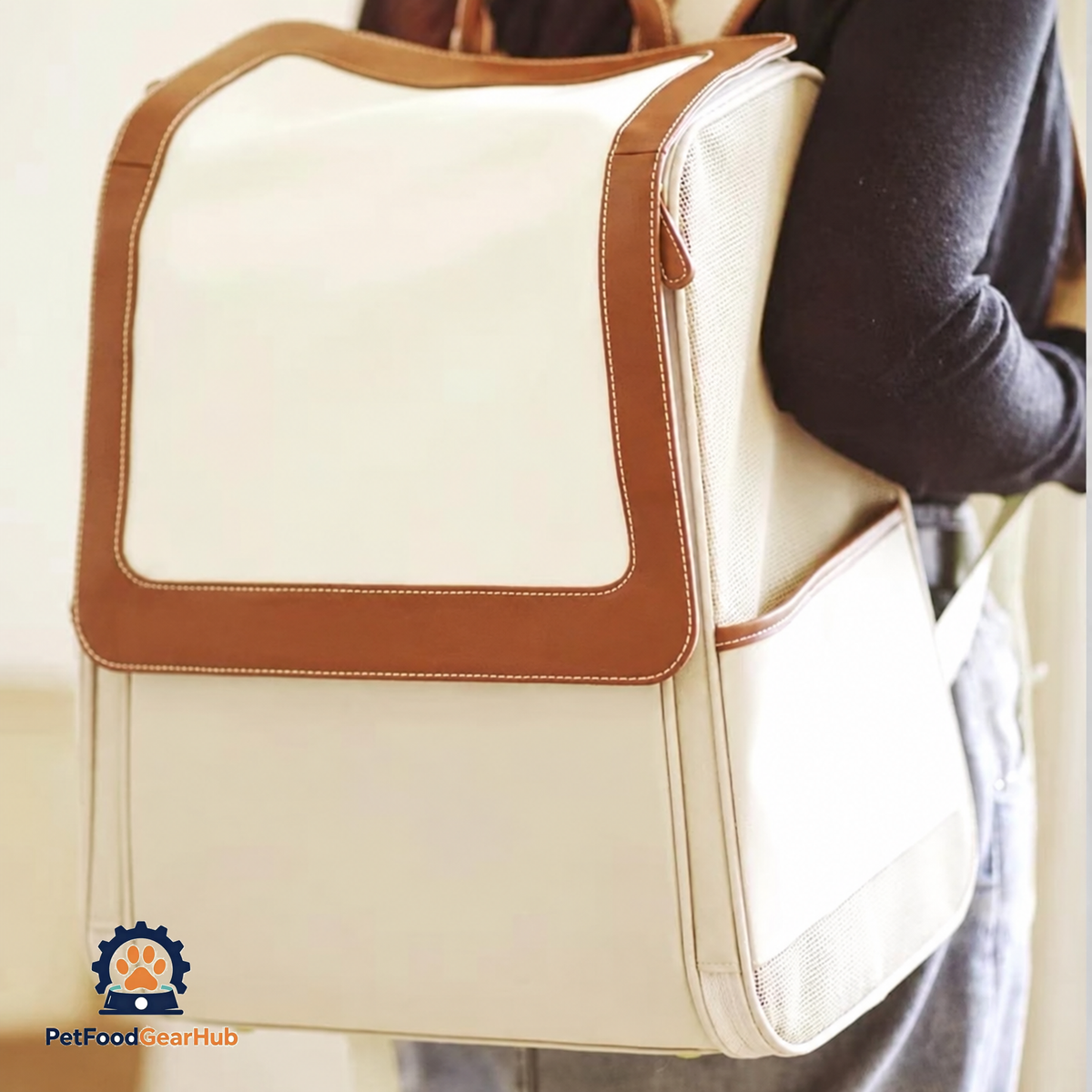 PetFoodGearHub Cat Backpack | Cat Carrier for Travel | Leather Pet Carrier | PetFoodGearHub