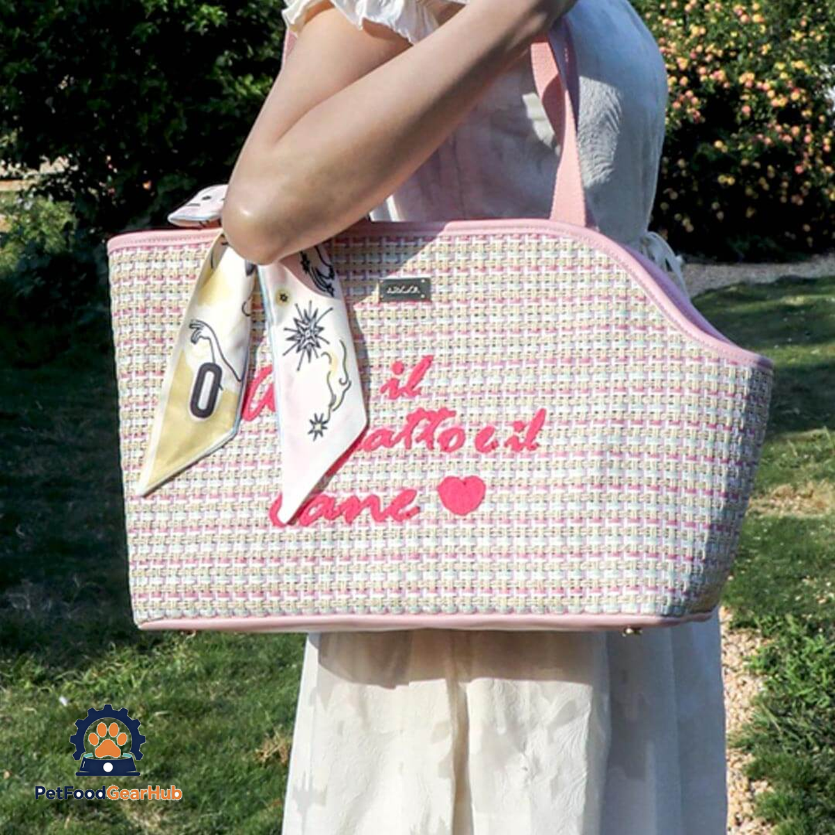 Carrying Pink PetFoodGearHub Woven Cat Carrier | PetFoodGearHub