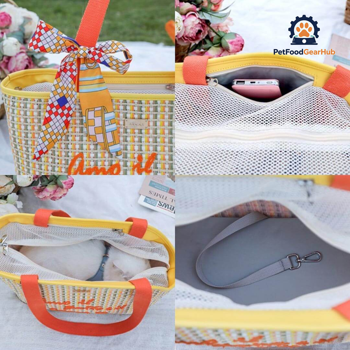 PetFoodGearHub Woven Cat Carrier | Pet Carrier Shoulder Bag | PetFoodGearHub