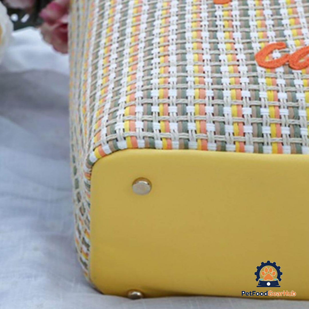 Bottom View of PetFoodGearHub Woven Cat Carrier Showing Non-Slip Feet | PetFoodGearHub