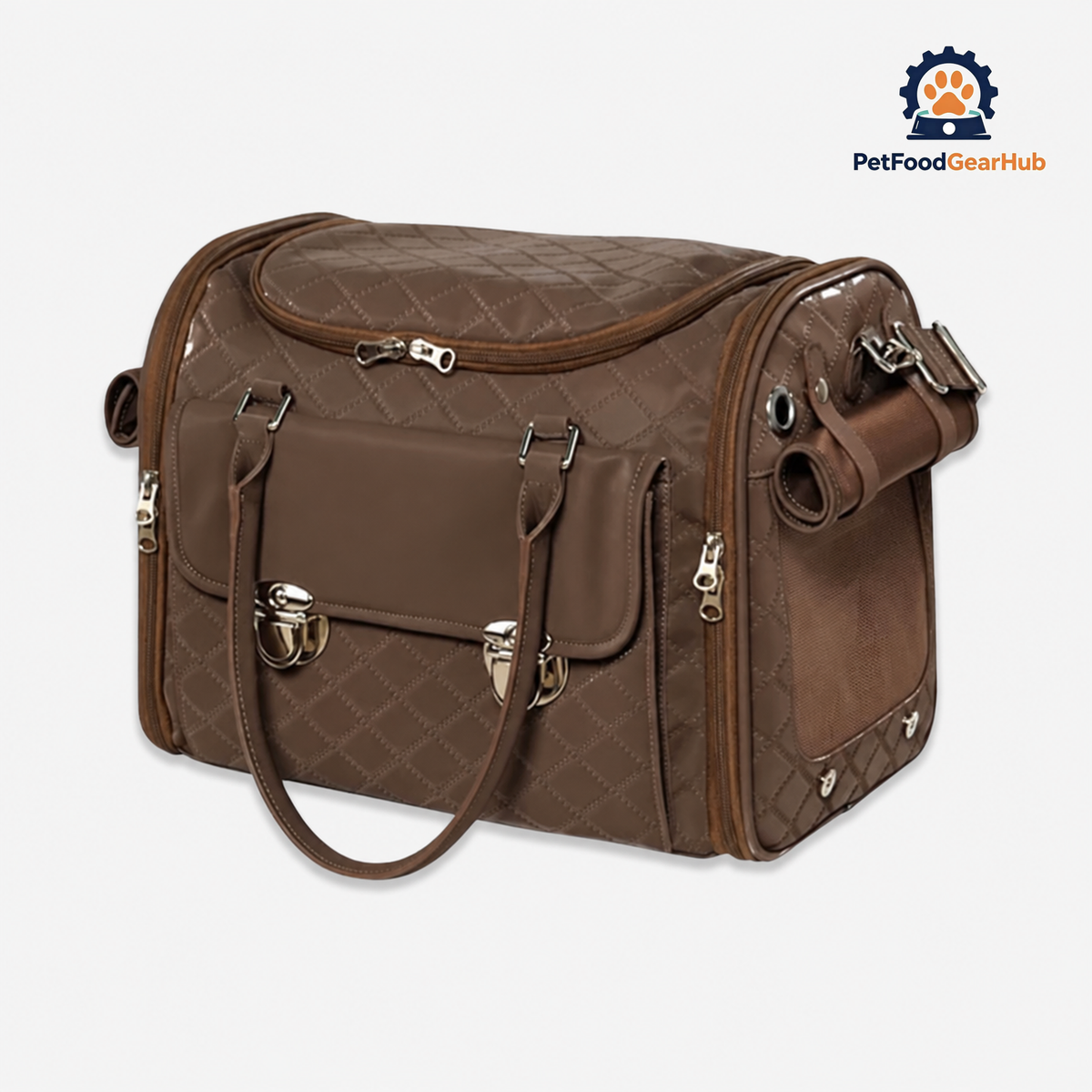 PetFoodGearHub Romy Airline Cat Carrier in Brown | PetFoodGearHub