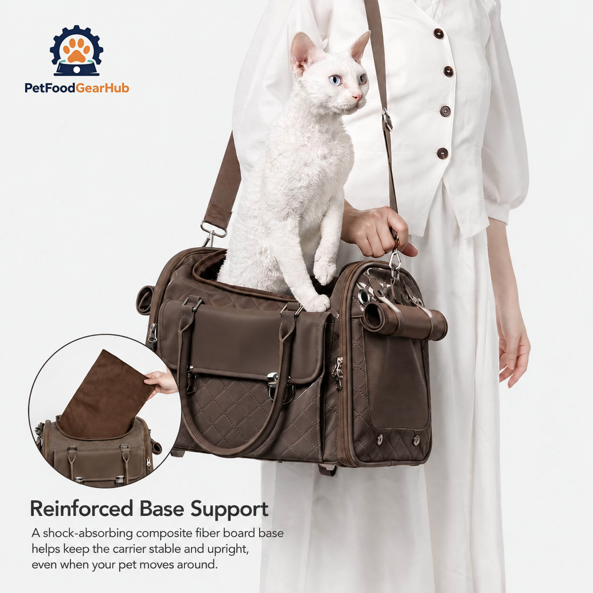 PetFoodGearHub Romy Airline Cat Carrier with Reinforced Base Support | PetFoodGearHub