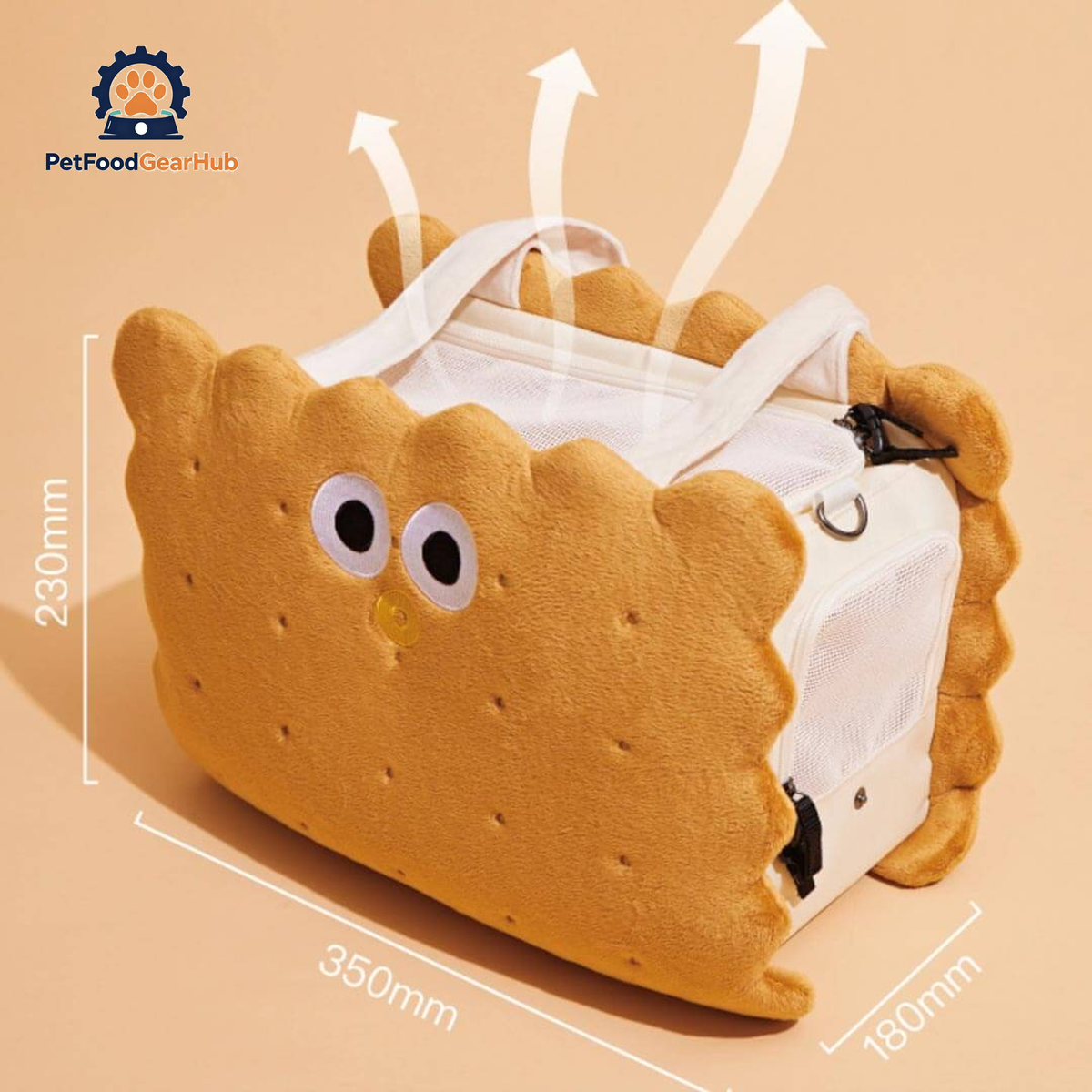 PetFoodGearHub Cookie 2-in-1 Cat Handbag & Shoulder Bag | Stylish Brown Cat Bag | PetFoodGearHub