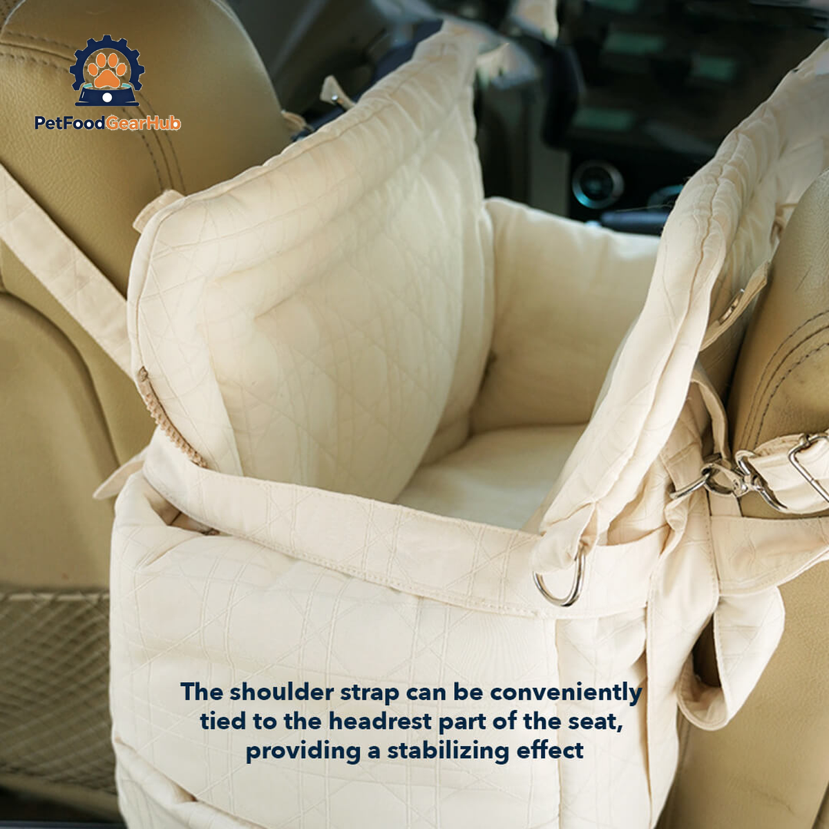 Cat Car Carrier Secured to Car Seat with Adjustable Straps | PetFoodGearHub