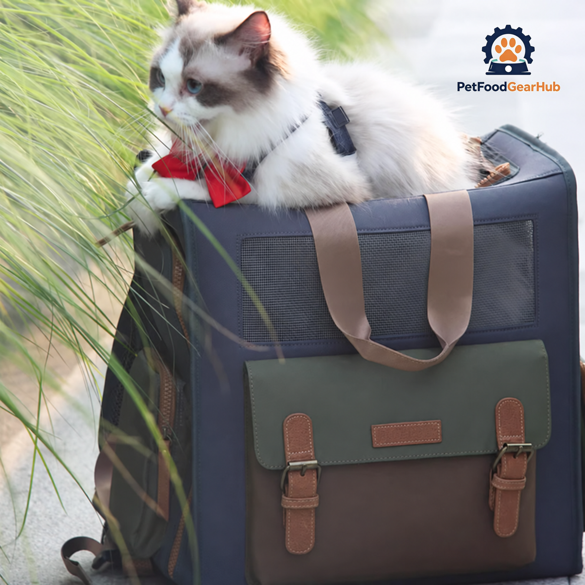 Small Cat Sitting Inside Cat Carrier Backpack | PetFoodGearHub