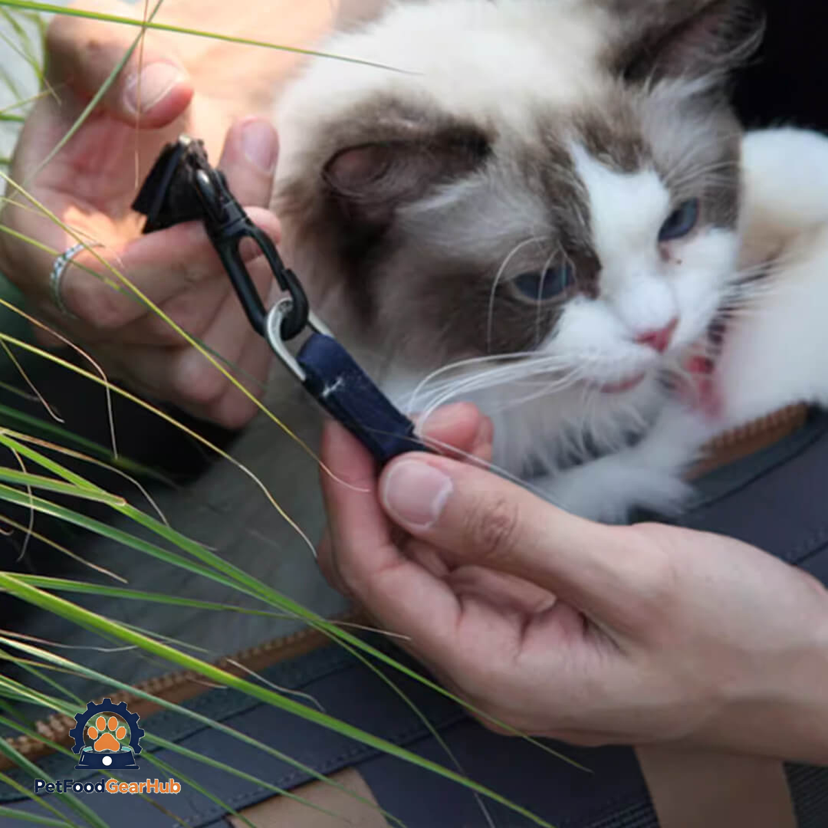 Cat Being Secured with Strap | PetFoodGearHub