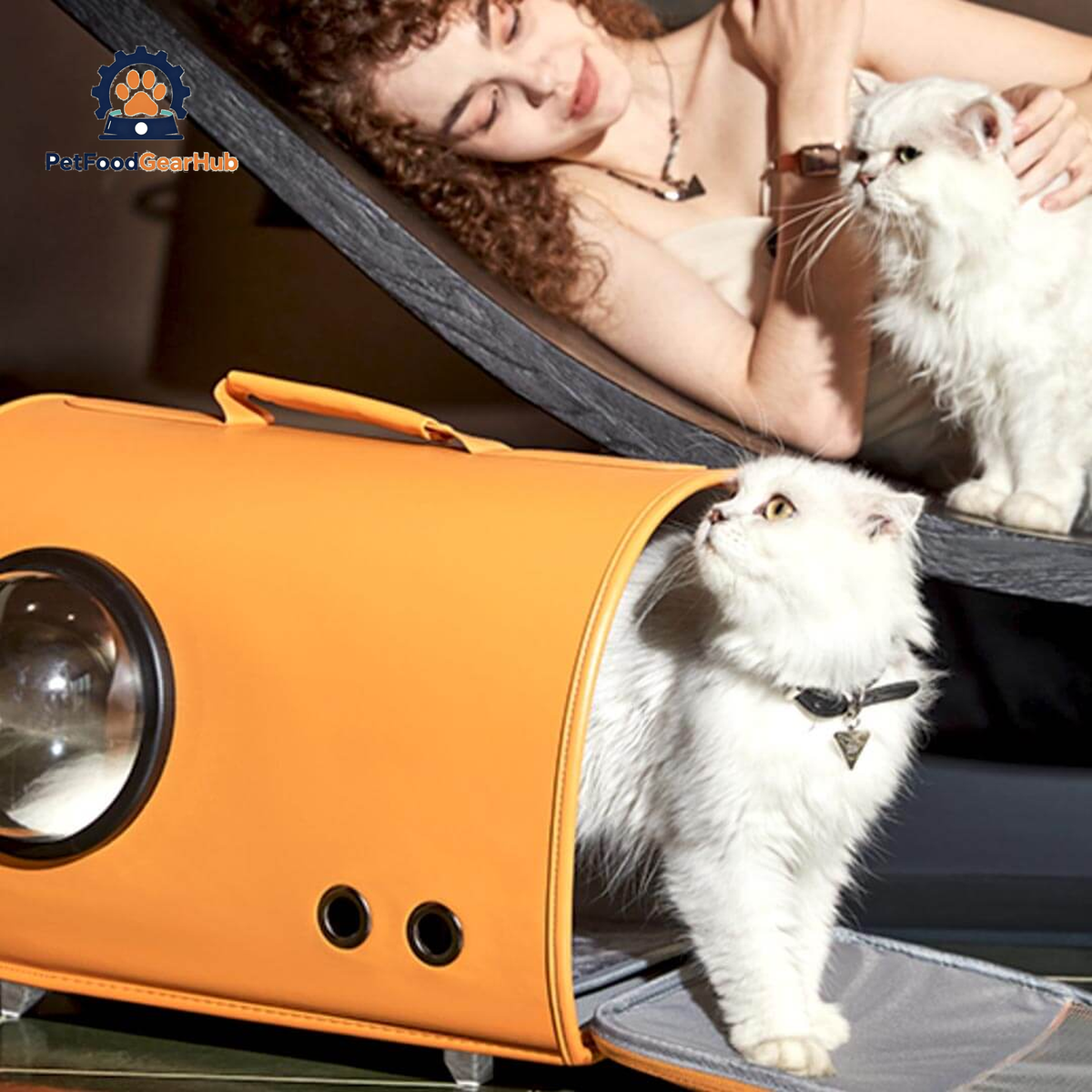 Fancy Poupée Cat Carrier | Luxurious Leather Pet Carrier for 2 Cats | PetFoodGearHub