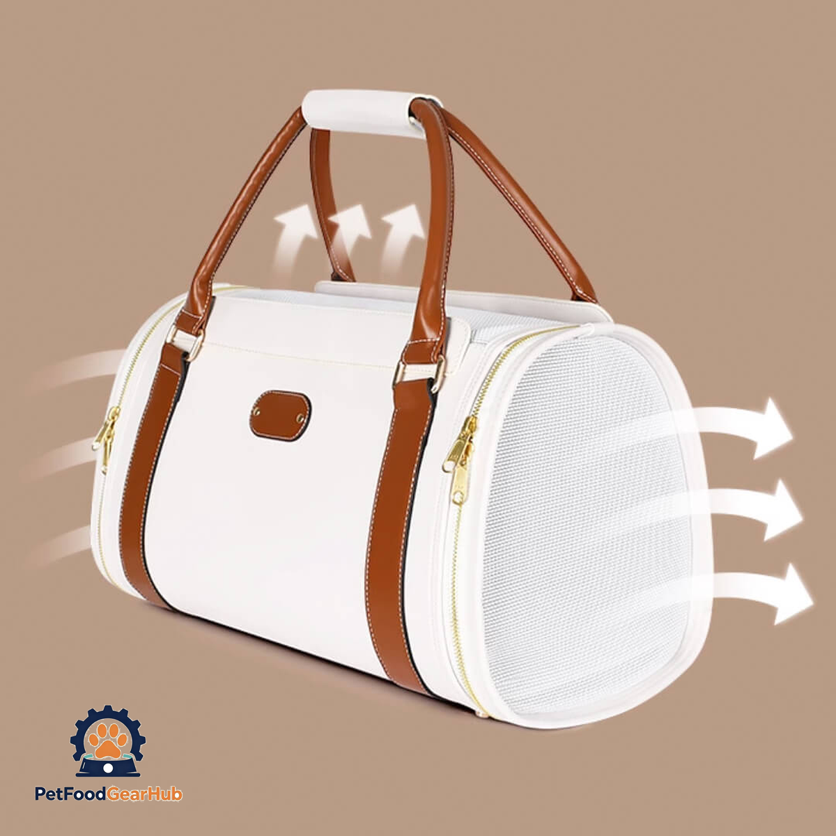 Ventilation of Leather Duffle Cat Travel Bag | PetFoodGearHub