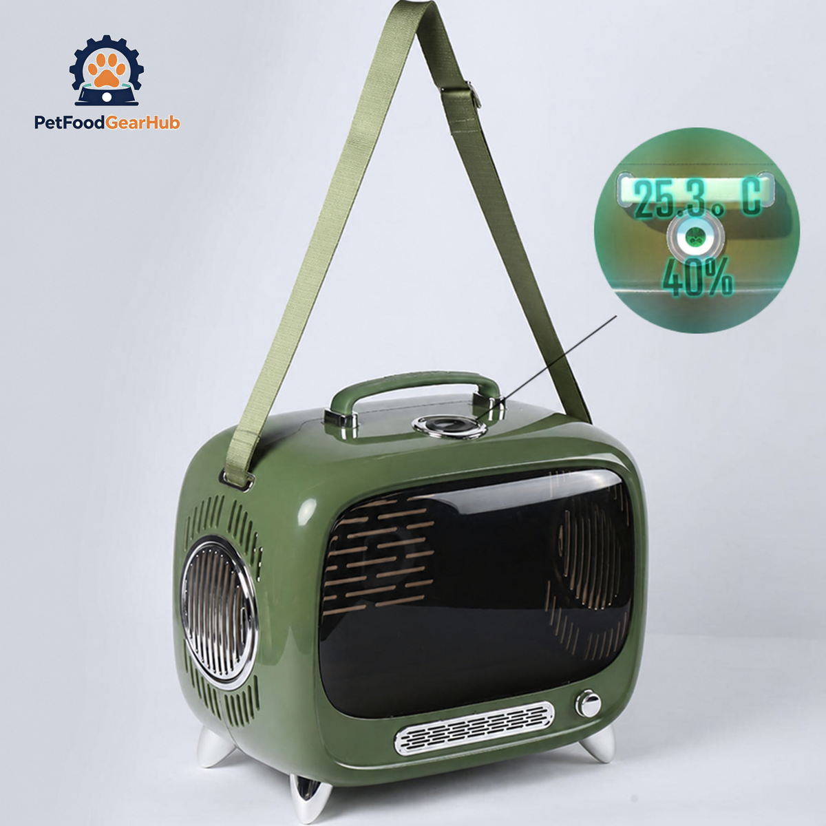 PetFoodGearHub Cat Carrier | Olive Green Cat Carrier for Travel | PetFoodGearHub