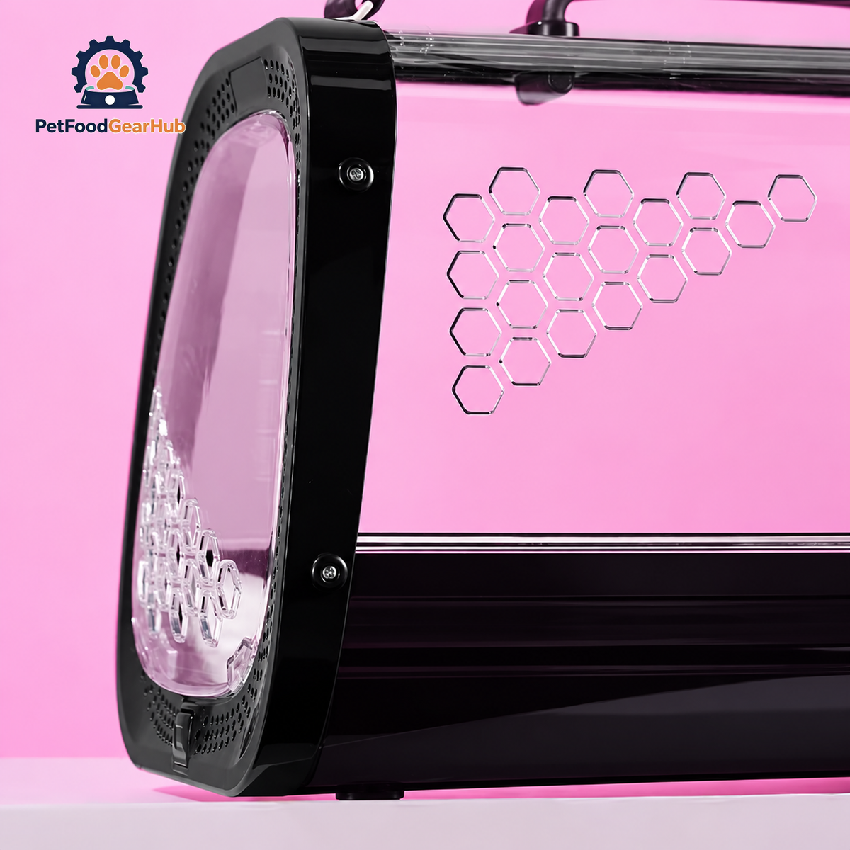PetFoodGearHub Black Clear Hard Cat Carrier | PetFoodGearHub