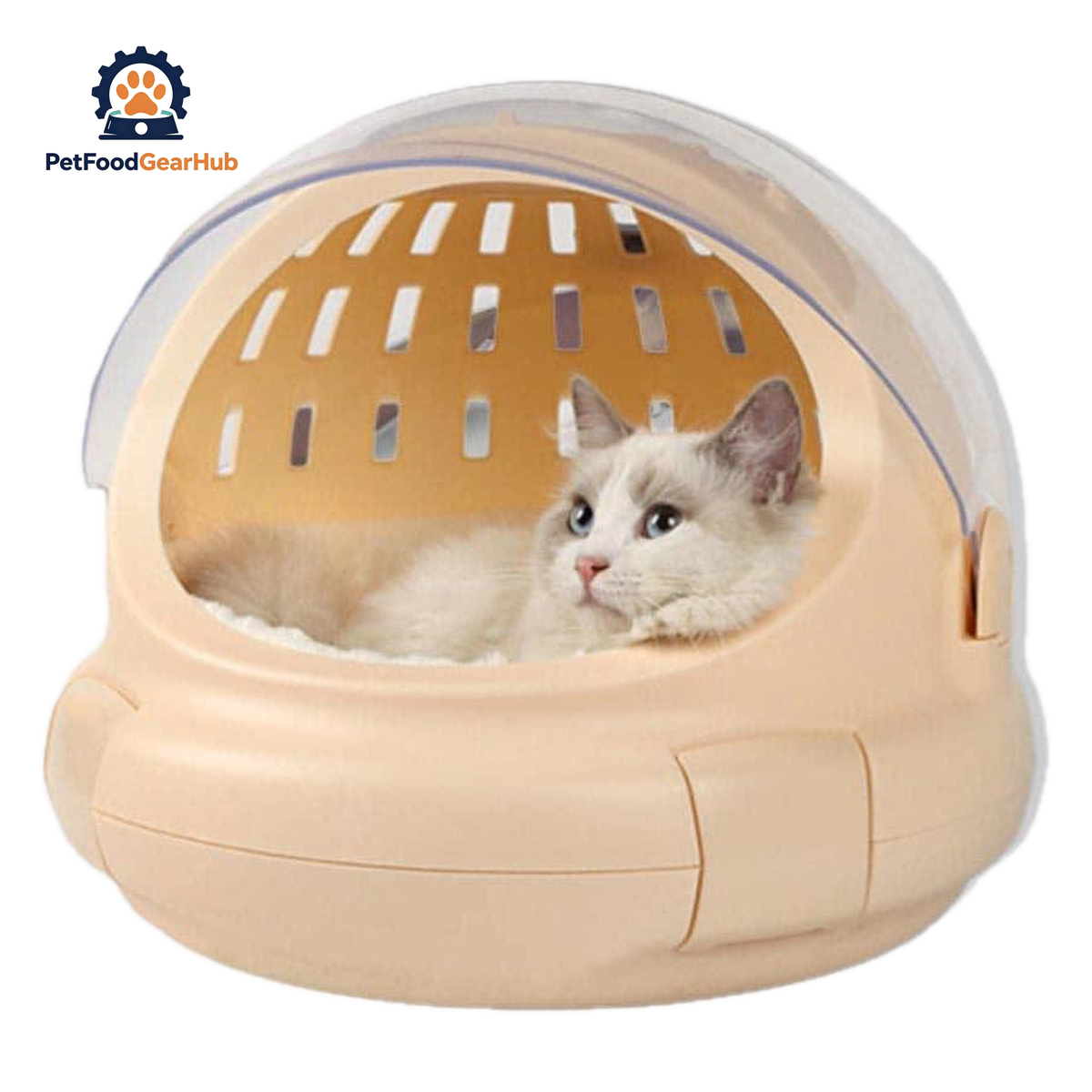 PetFoodGearHub Spaceship Cat Carrier | Hard Cat Travel Carrier | PetFoodGearHub