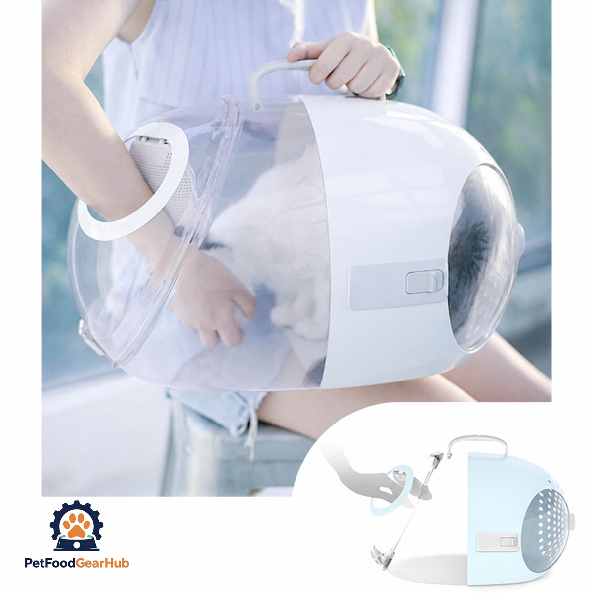 PetFoodGearHub Capsule Cat Carrier | Lightweight Hard Pet Carrier | PetFoodGearHub
