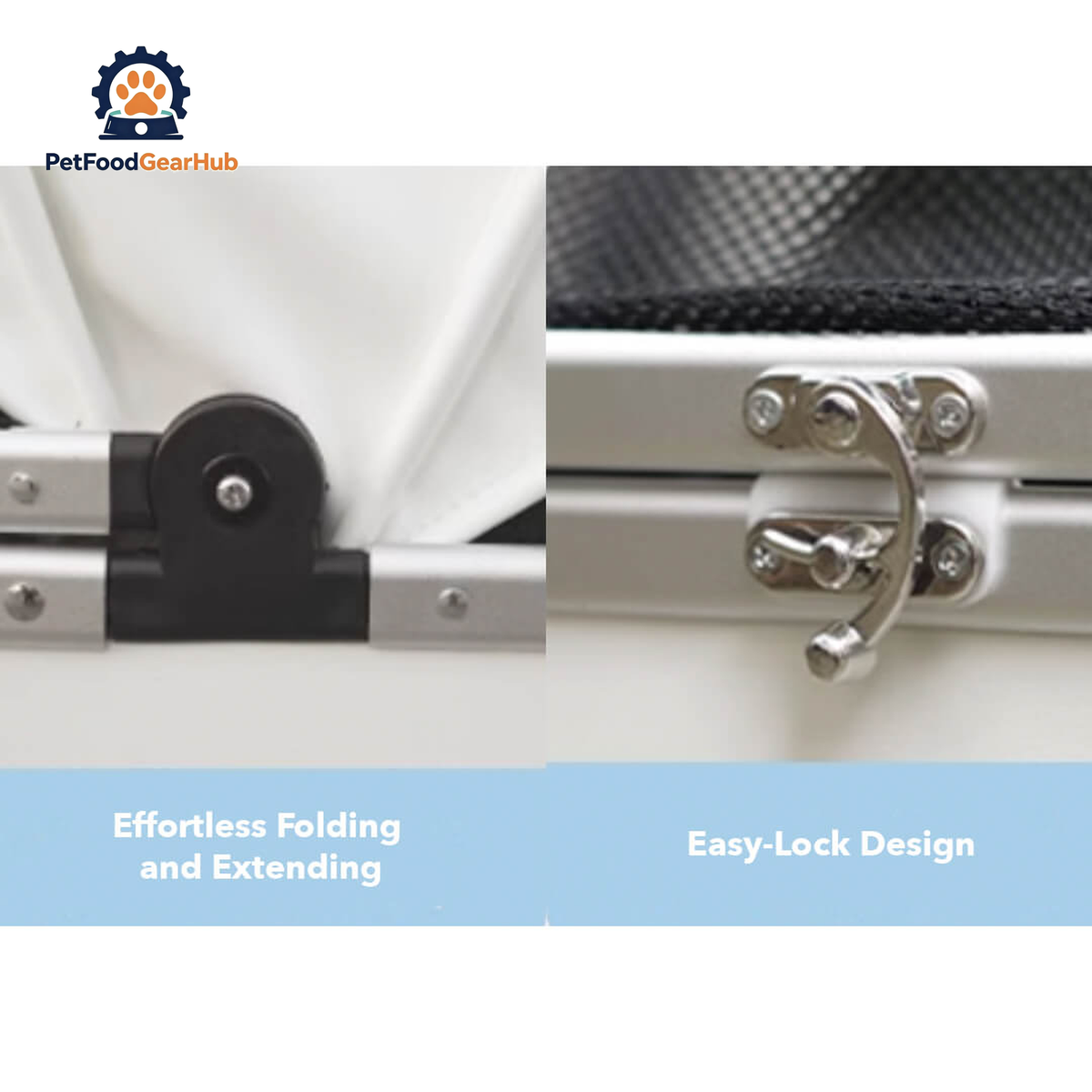 Features of White Leather Cat Stroller | Stylish Cat Carrier with Wheels | PetFoodGearHub