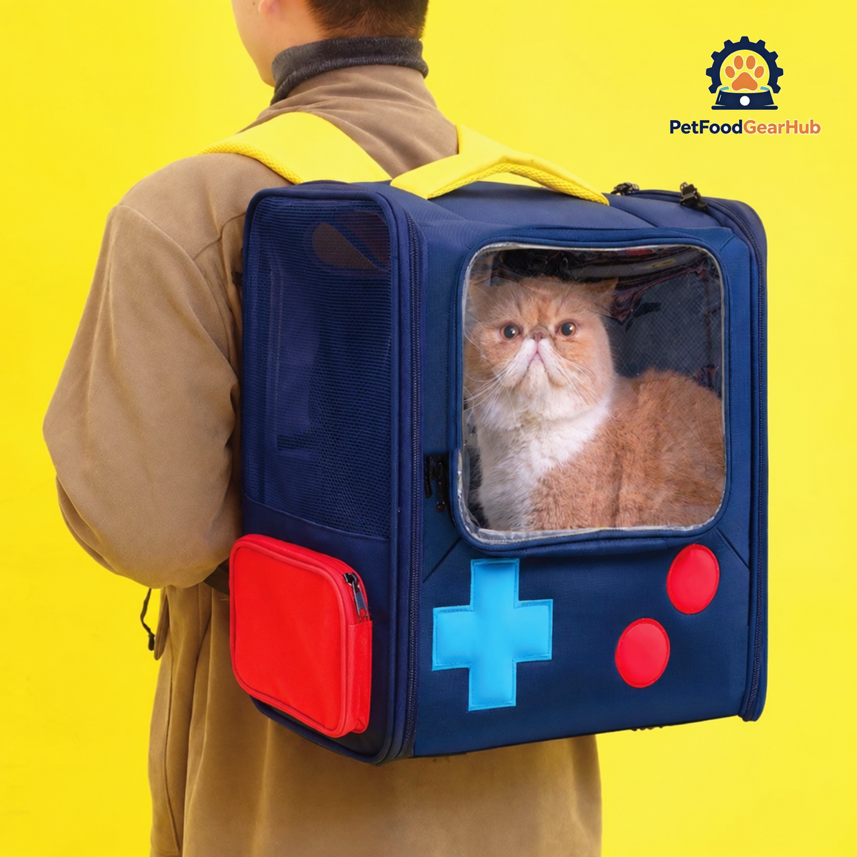 PetFoodGearHub Gameboy Expandable Cat Backpack | Cat Carrier for Travel | PetFoodGearHub