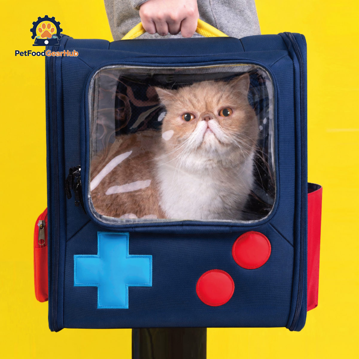 PetFoodGearHub Gameboy Expandable Cat Backpack | Cat Travel Carrier | PetFoodGearHub