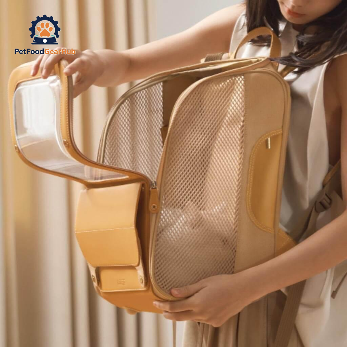 Floof Voyager Top Load Cat Carrier for Travel  | Cat in Clear Cat Backpack | PetFoodGearHub