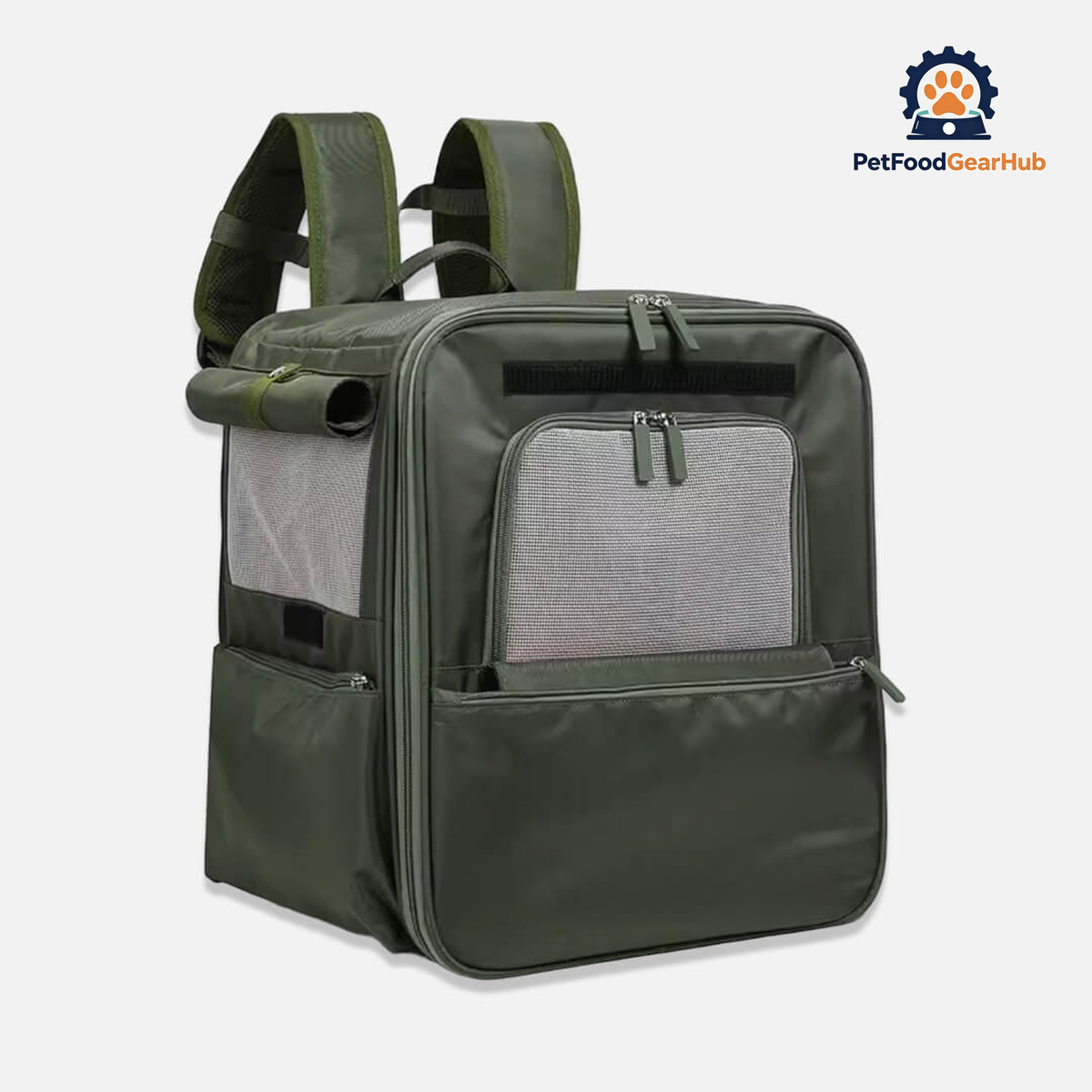 Purr Palace Tent-Like Green Cat Carrier Backpack | PetFoodGearHub