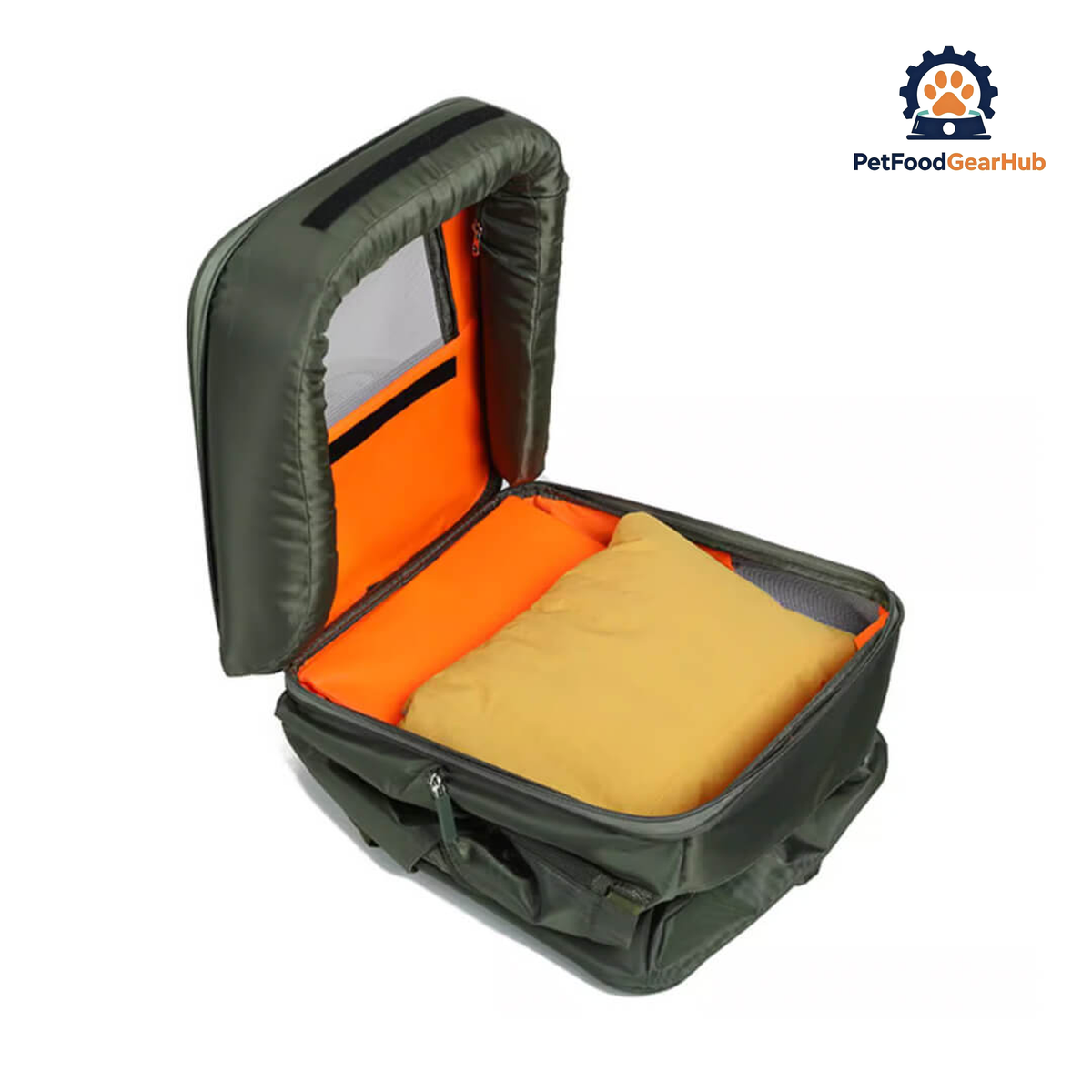 Foldable Cat Backpack - Open View with Padding and Mesh | PetFoodGearHub