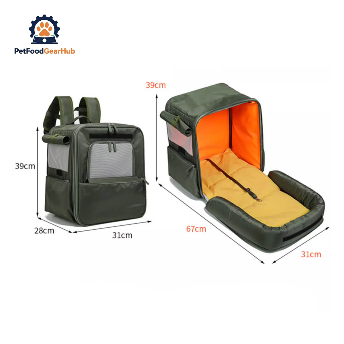 Purr Palace Tent-Like Green Cat Carrier Backpack | PetFoodGearHub
