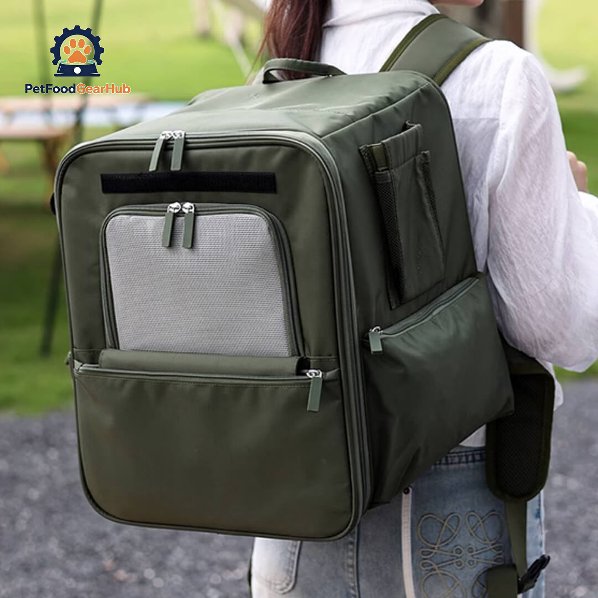 Purr Palace Tent-Like Green Cat Carrier Backpack | PetFoodGearHub